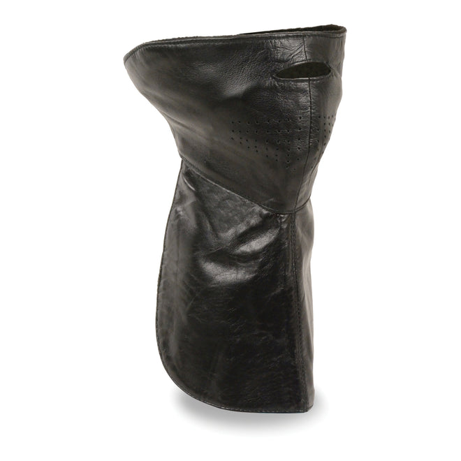 Dynamicleather unisex premium leather neck warmer and face mask, designed for face, neck, and safety protection.