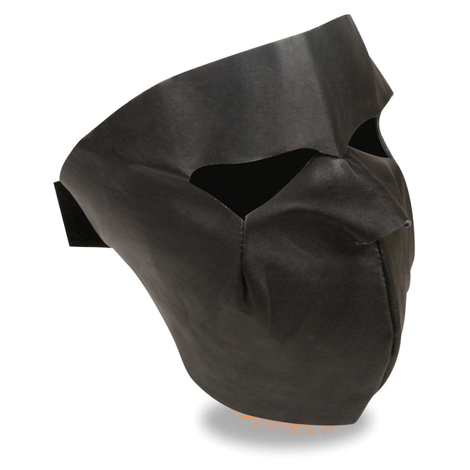 Unisex premium leather face mask with adjustable straps, designed for face, neck, and safety use by Dynamicleather.
