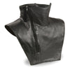 Unisex leather neck warmer by HighwayLeather with zipper closure and fleece lining, designed for warmth and comfort.