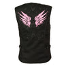 Ladies Textile Snap Front Vest w/ Wing  Embroidery - HighwayLeather