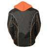 Ladies Stand Up Collar Textile Jacket w/ Reflective Piping - HighwayLeather