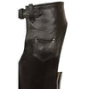 Child's classic motorcycle chaps from HighwayLeather with pockets, designed for kids' riding apparel.