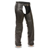 Kid's classic motorcycle chaps from HighwayLeather, made of durable leather with a snug fit and stylish design for young riders.
