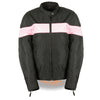 Ladies Lightweight Black Textile Jacket w/ Stretch & Reflective Piping - HighwayLeather