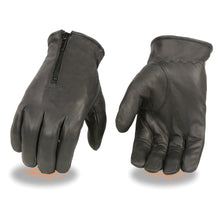 Men's Unlined Leather Gloves w/ Zipper Closure - HighwayLeather