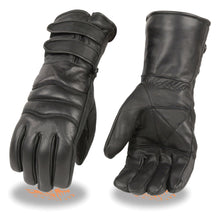 Men's Leather Gauntlet Gloves w/ Long Double Strap Cuff - HighwayLeather