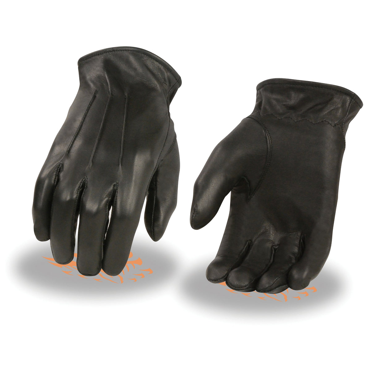 Men's leather gloves with thermal lining and welted design by Dynamicleather, showing close-up of the soft, insulated glove material.