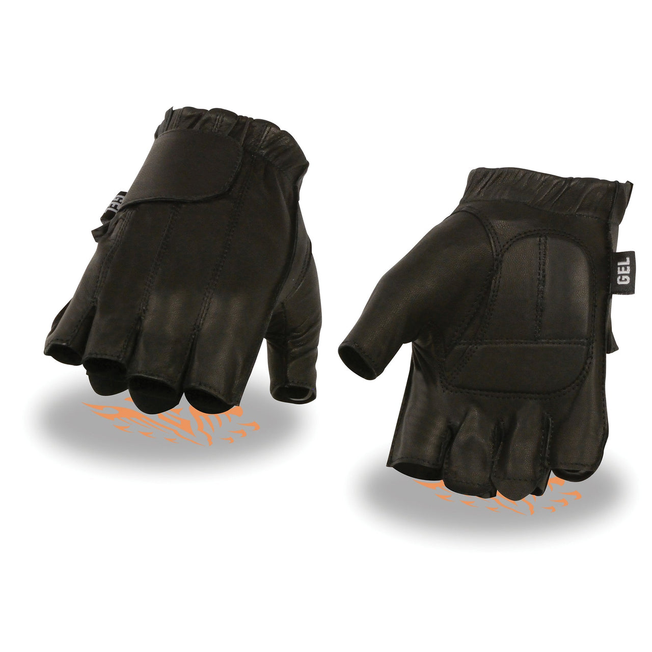 Men's Full Panel Fingerless Gloves w/ Gel Palm - HighwayLeather