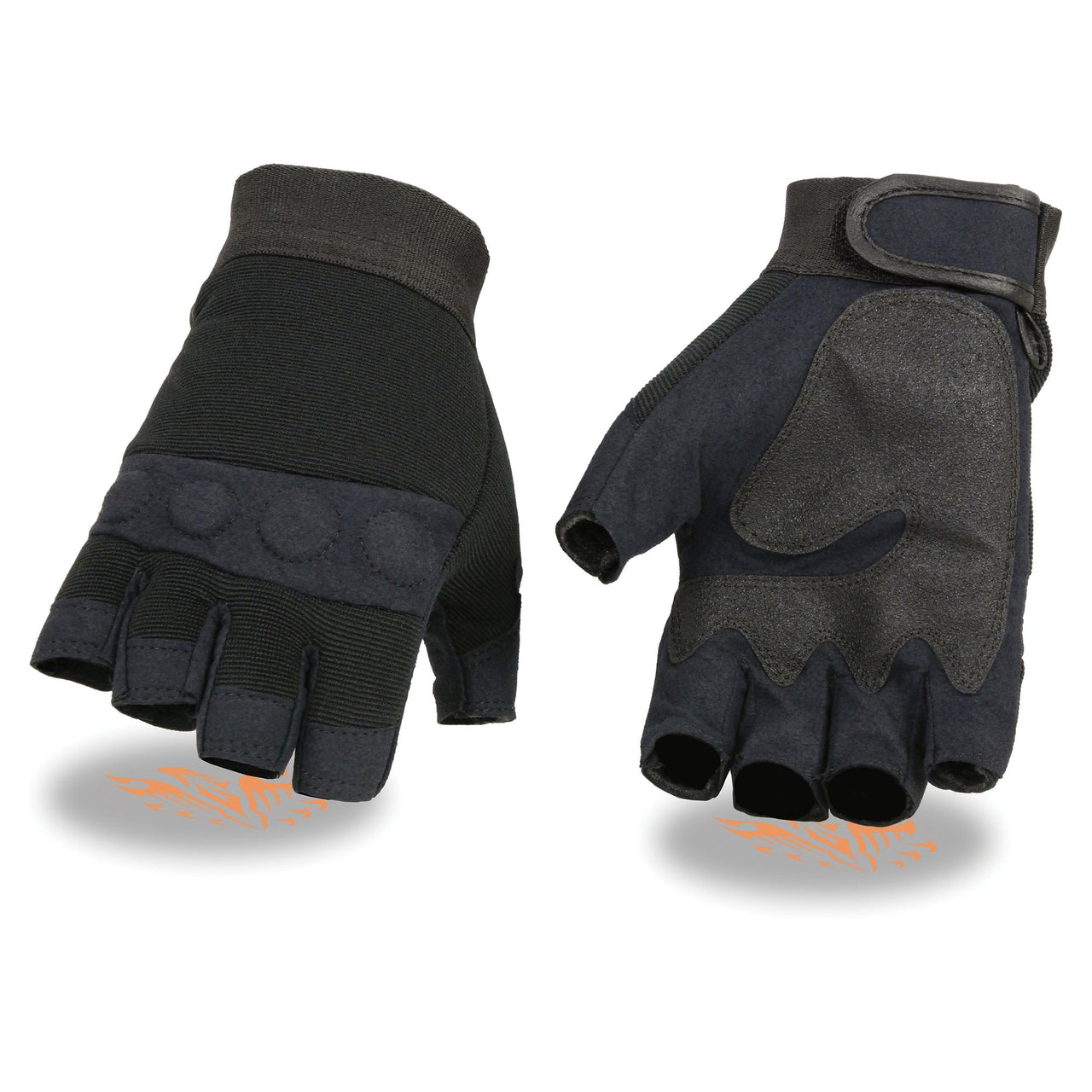 Men's Fingerless Mechanics Glove w/ Amara Bottom & Gel Palm - HighwayLeather