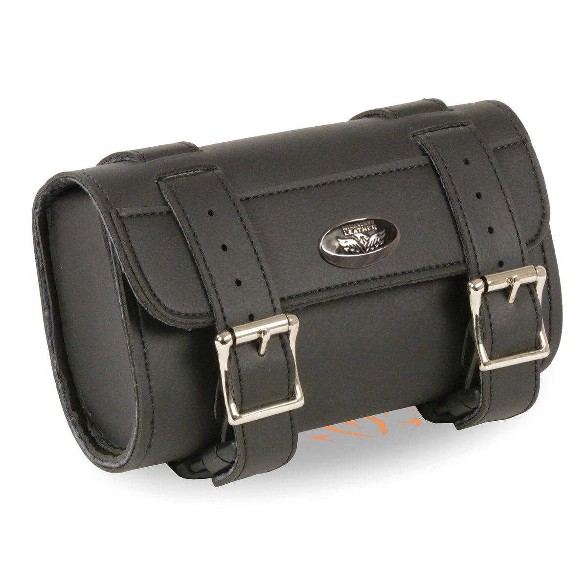 Small PVC tool bag with two buckles and quick release straps, ideal for clip, thigh, fan, or bag use by Dynamicleather.