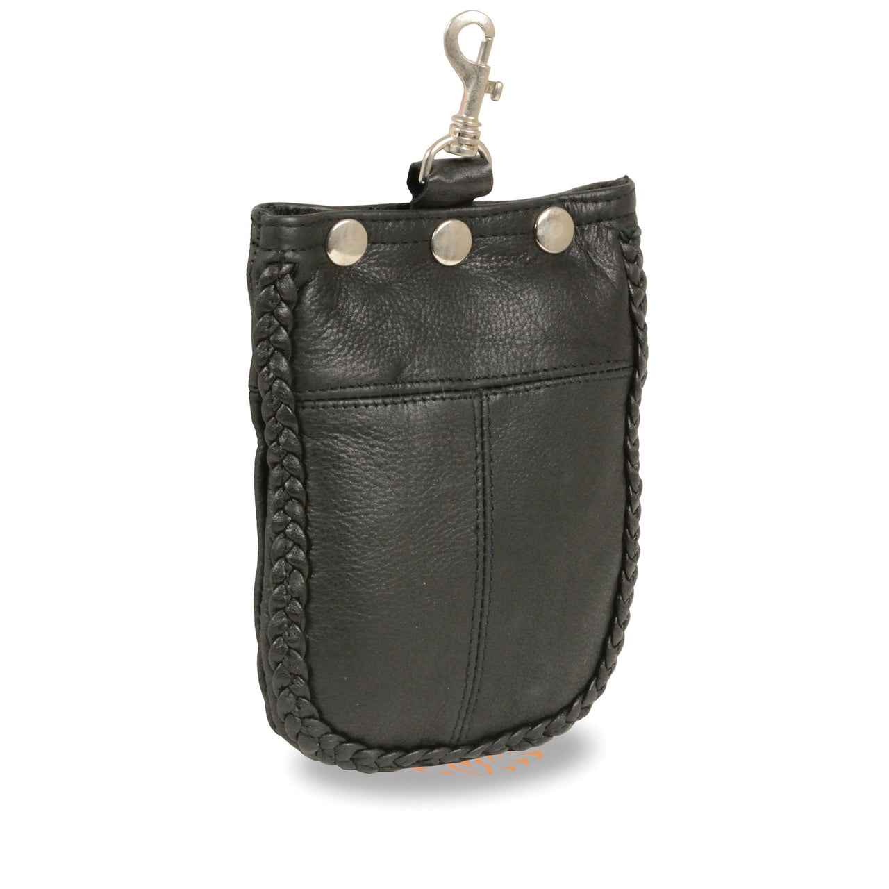 Leather Braided Belt Bag w/ Belt Clasp (7.5X6) - HighwayLeather