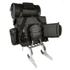 Large 2-piece PVC touring sissy bar bag by HighwayLeather with adjustable straps, mounted on a motorcycle sissy bar.