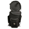 Large 2-piece PVC touring sissy bar bag by HighwayLeather, 18x16x9 inches, designed for motorcycle touring storage.