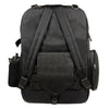 Dynamicleather large leather and textile cruiser sissy bar backpack with adjustable straps and spacious interior for biker storage.