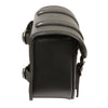 Small PVC Sissy Bar Bag by Milwaukee Leather with quick release, measuring 8x8x4.5 inches, designed for motorcycle sissy bars.