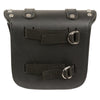 Small PVC studded sissy bar bag by Milwaukee Leather with quick release, featuring black material and size 8x8x4.5 inches.
