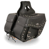 Large Zip-Off PVC Studded Throw Over Saddle Bag (15X12X7X22) - HighwayLeather