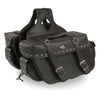 Large Zip-Off PVC Throw Over Riveted Saddle Bag (16X11X6X22) - HighwayLeather