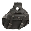 Dynamicleather Medium Zip-Off PVC Biker Saddle Bag with riveted design, measuring 13x10x5x20 inches, for motorcycle storage.