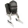 Small PVC studded sissy bar bag for bikers, 9x9x4.5 inches, by HighwayLeather, mounted on a motorcycle sissy bar.