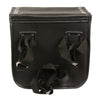 Small PVC studded biker bag by HighwayLeather, 9x9x4.5 inches, designed as a stylish sissy bar bag for motorcycle luggage.