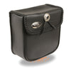 Small PVC braided sissy bar bag by Milwaukee Leather, 9x9x4.5 inches, designed for motorcycle riders, with durable braided PVC material.