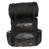 HighwayLeather medium textile two-piece touring sissy bar bag for bikes, 14x15x7 inches, durable motorcycle luggage for touring.