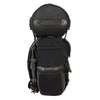 HighwayLeather medium textile two-piece touring sissy bar bag for bikes, 14x15x7 inches, durable biker bag with multiple compartments.