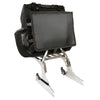 Medium textile two-piece studded touring sissy bar bag for bikers by HighwayLeather, 14x15x7 inches, with studded accents.