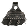 Zip-Off PVC Studded Throw Over Rounded Saddle Bag (15X10X6X18) - HighwayLeather
