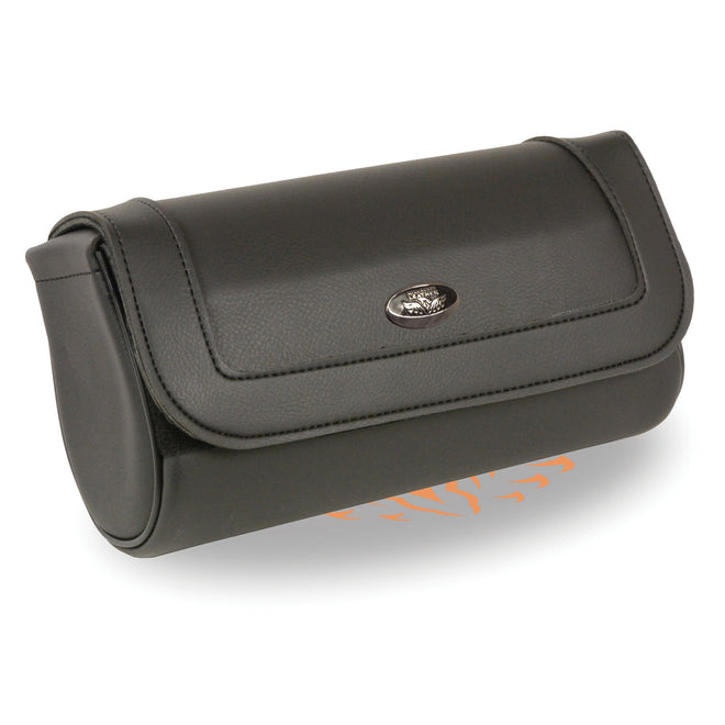 HighwayLeather large PVC tool bag with Velcro closure, 8x4x3 inches, designed for clip, thigh, fan, and utility storage.