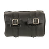 Medium PVC tool bag with key locks from HighwayLeather, featuring clip, thigh, fan, and bag design in a 9x4.5x3.5 inch size.