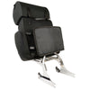 Large nylon two-piece biker sissy bar bag with map pocket, designed by HighwayLeather, measuring 14.5x16x7 inches.