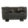 HighwayLeather double strap rivet and concho tool bag with quick release, clip/clip-on thigh fan bag, 10x4.5x3.25 inches