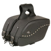 Zip-Off PVC Studded Velcro Close Throw Over Saddle Bag (16X10X6X20) - HighwayLeather