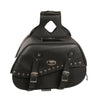 Zip-Off Two Buckle Extended Lid Studded PVC Throw Over Saddle Bag  (19X12X7X20) - HighwayLeather