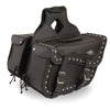 Large Braided Zip-Off PVC Throw Over Saddle Bag w/ Studs (16X10X6X22) - HighwayLeather