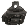 Double Front Pocket Studded PVC Throw Over Saddle Bag w/ Reflective Piping - HighwayLeather