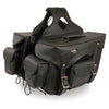 Double Front Pocket PVC Throw Over Saddle Bag w/ Reflective Piping (12x9x6) - HighwayLeather