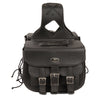 Straight Drop Zip-Off Triple Strap PVC Throw Over Saddle Bag (16X11X6X22) - HighwayLeather