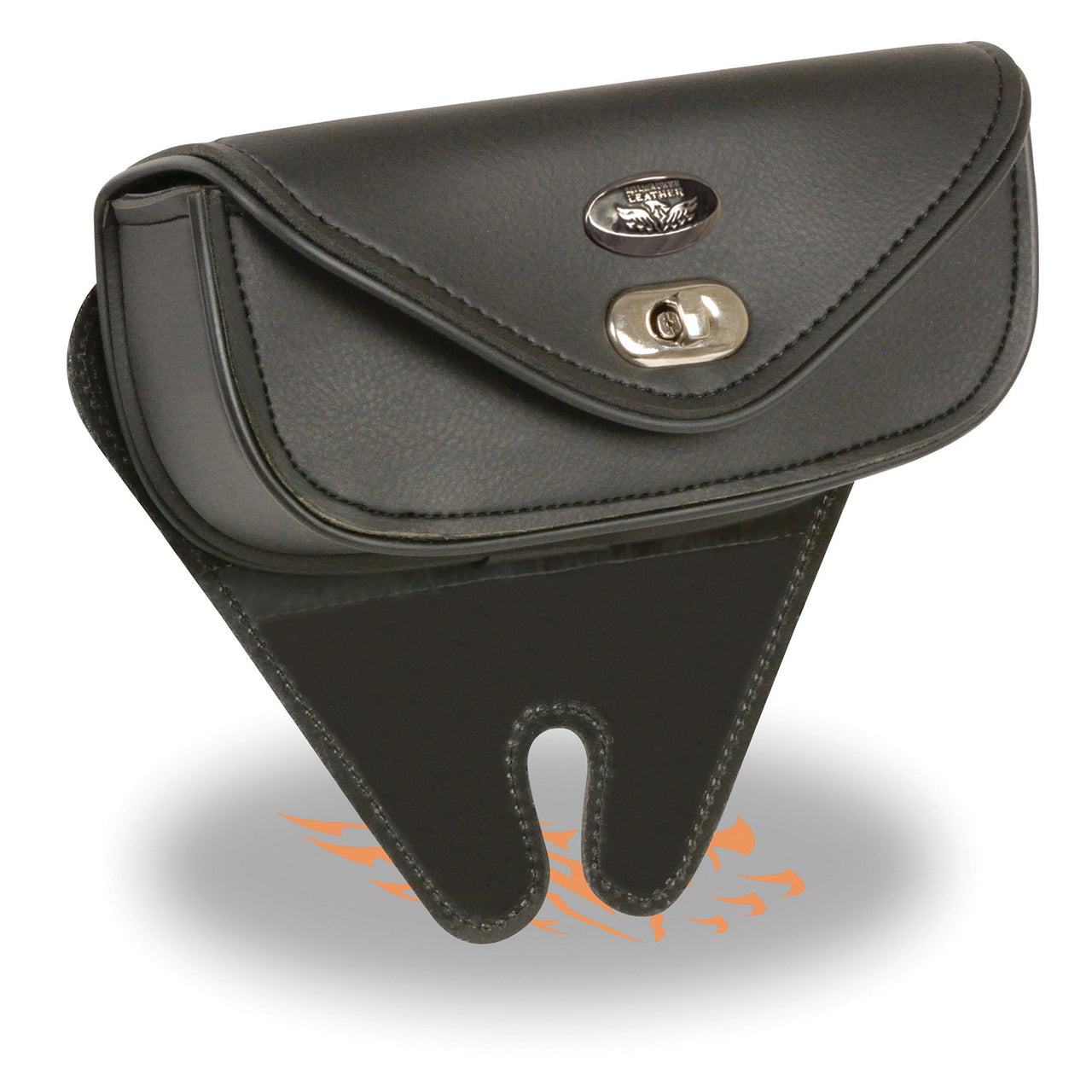 Small Single Pocket Windshield Mount Bag w/ Turn Clasp (8.5X4X3) - HighwayLeather