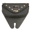 Small Single Pocket Studded Windshield Mount Bag w/ Turn Clasp (8.5X4X3) - HighwayLeather