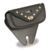 Small Single Pocket Studded Windshield Mount Bag w/ Turn Clasp (8.5X4X3) - HighwayLeather