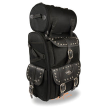 Extra Large Two Piece Studded Nylon Touring Pack (15X21X10) - HighwayLeather
