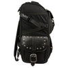HighwayLeather extra large two-piece studded nylon touring pack for bikers, measuring 15x21x10 inches, with rugged design.