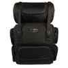 Large two-piece nylon biker bag with reflective piping, designed for HighwayLeather sissy bars, measuring 14.5x18x10 inches.