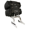 HighwayLeather medium nylon touring sissy bar bag with reflective piping, 17x17x12 inches, for motorcycle luggage storage.