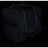 HighwayLeather medium nylon touring sissy bar bag with reflective piping on a motorcycle, 17x17x12 inches, BIKER BAGS.