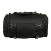 HighwayLeather large nylon duffle-style sissy bar bag with carry strap, 22x11.5x11.5 inches, for motorcycle storage and travel.