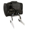 Medium nylon sissy bar carry bag with reflective piping, designed for motorcycle riders, by HighwayLeather, 16x11.5x10 inches.